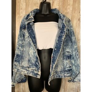 Acid wash denim jacket